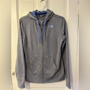 The North Face zippered hoodie in gray/periwinkle — medium